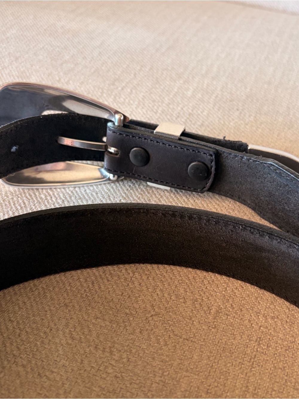 Tony Lama Size XL Dakota Black Leather Western Belt #C51293 Silver Hardware - Picture 3 of 9